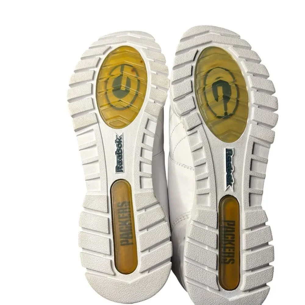 Vintage Reebok Classics NFL Green Bay Packers Workout Lo Mens Size 9 White Green